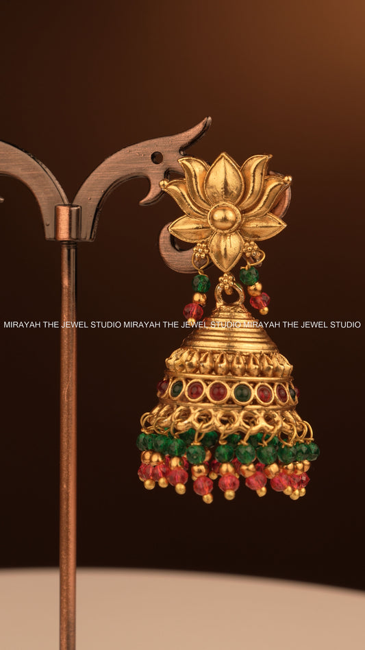 VIBRANT LOTUS JHUMKA