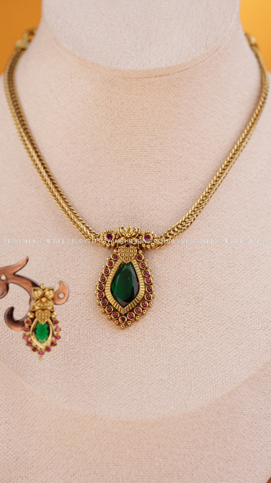 RAJAM PALAKKA NECKLACE - GREEN
