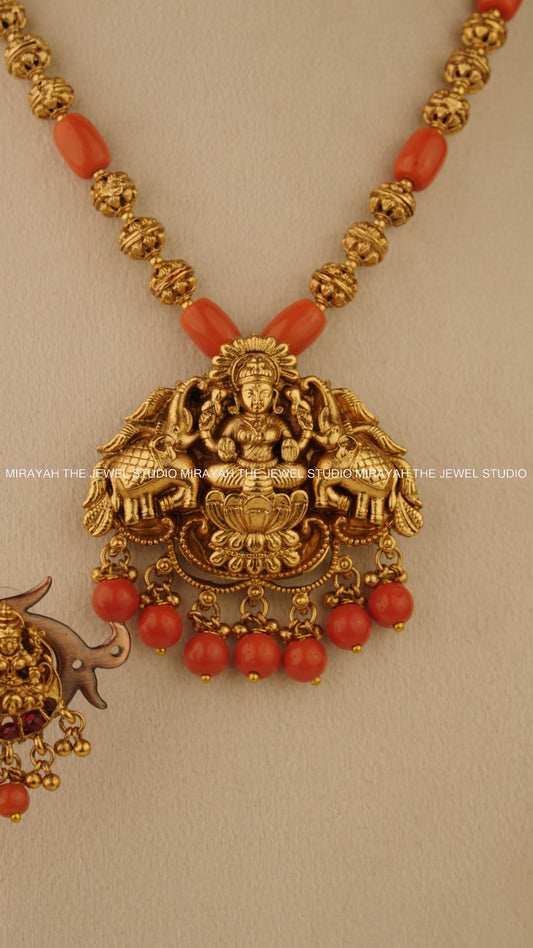 PADMASANA LAKSHMI CORAL HARAM