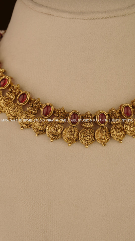 TAARIKA KAASU NECKLACE - RED