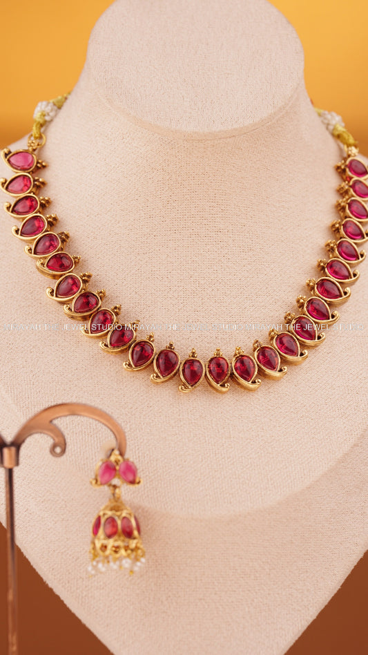 PONMANI MANGO NECKLACE - RED