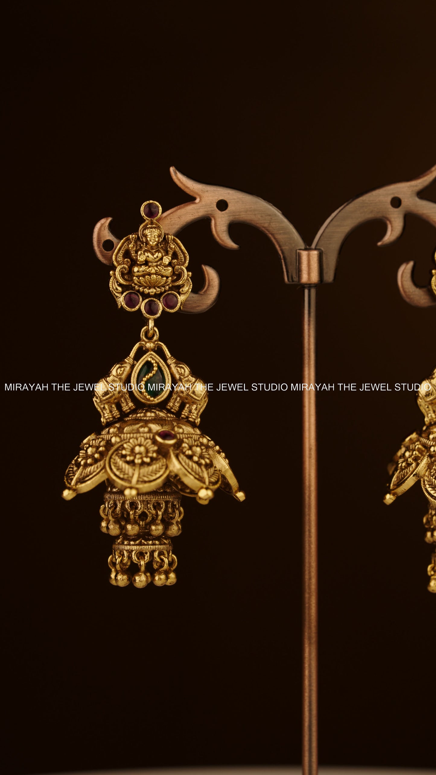 ANTIQUE LAKSHMI CROWN JHUMKA