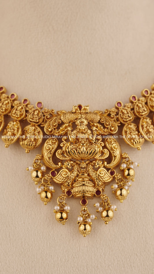 PREMIUM DEVASREE KAASU NECKLACE - RUBY