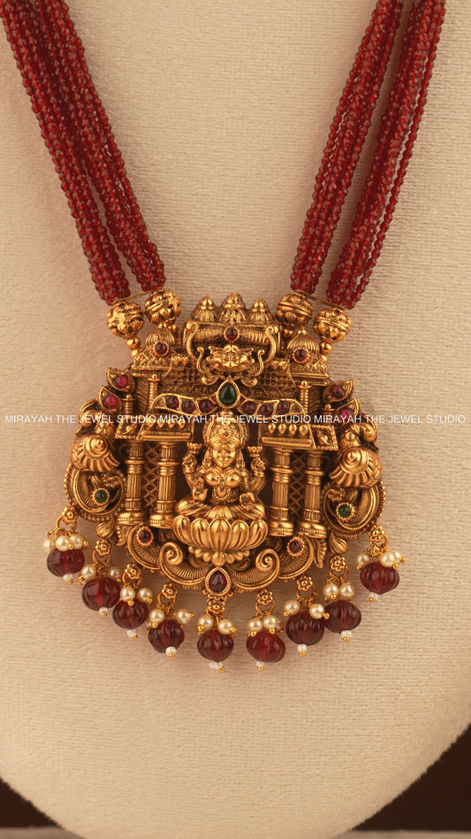 SIMHASANA LAKSHMI HARAM - RED/MAROON