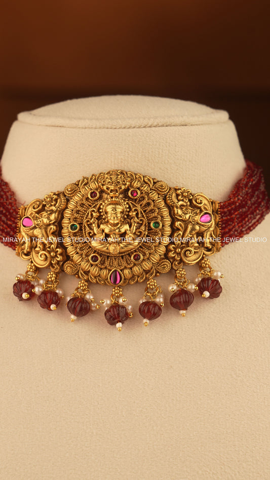 MANGALA DEEPA CHOKER - MAROON RED