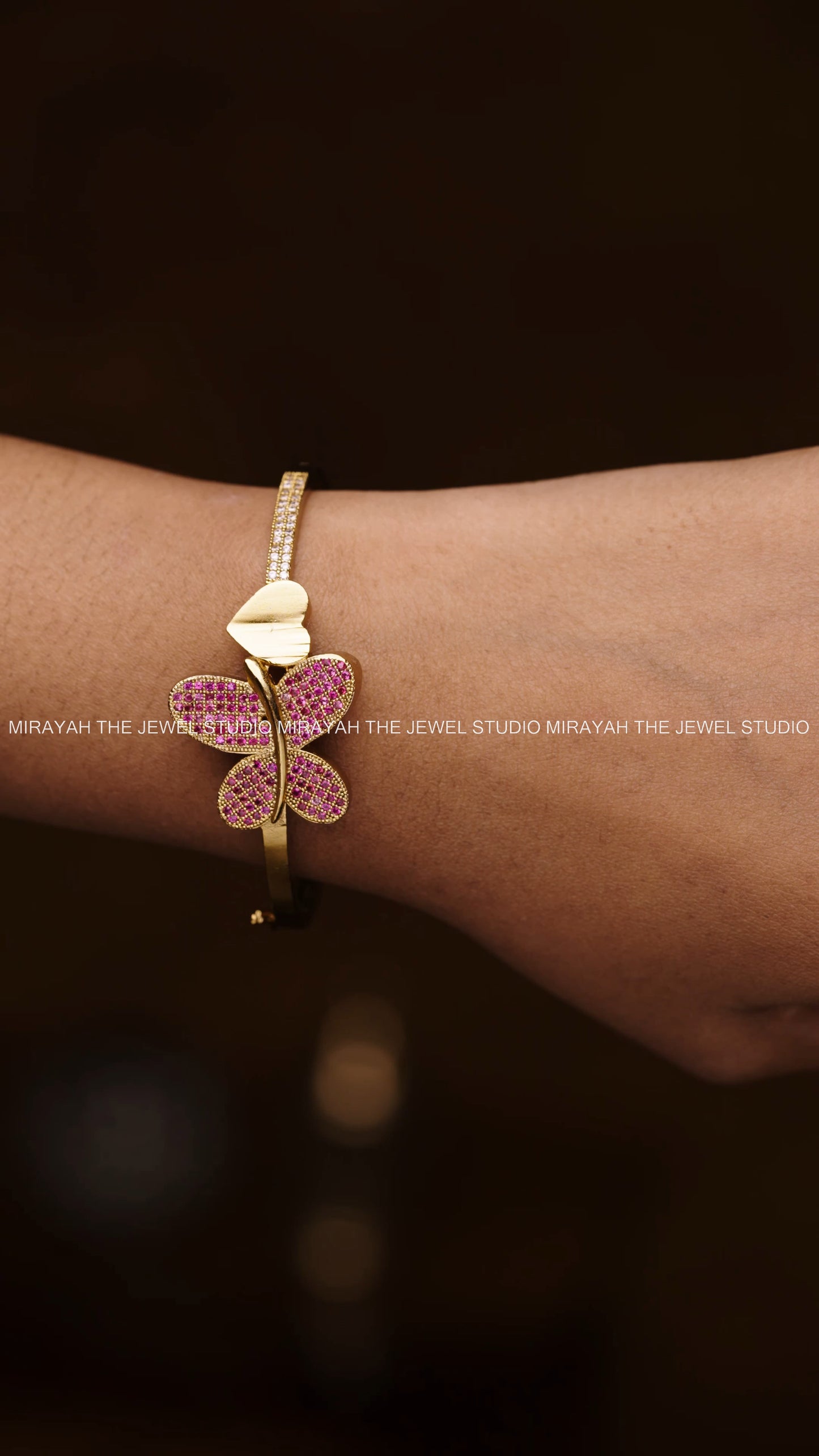 BUTTERFLY AD BRACELET (FREE SIZE) - PINK