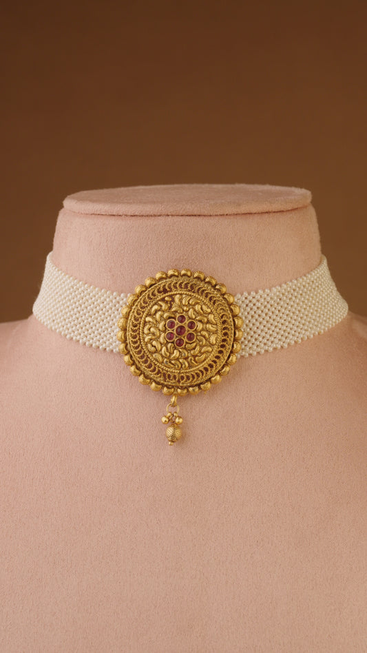 MUKTA CHAKRA CHOKER - RED