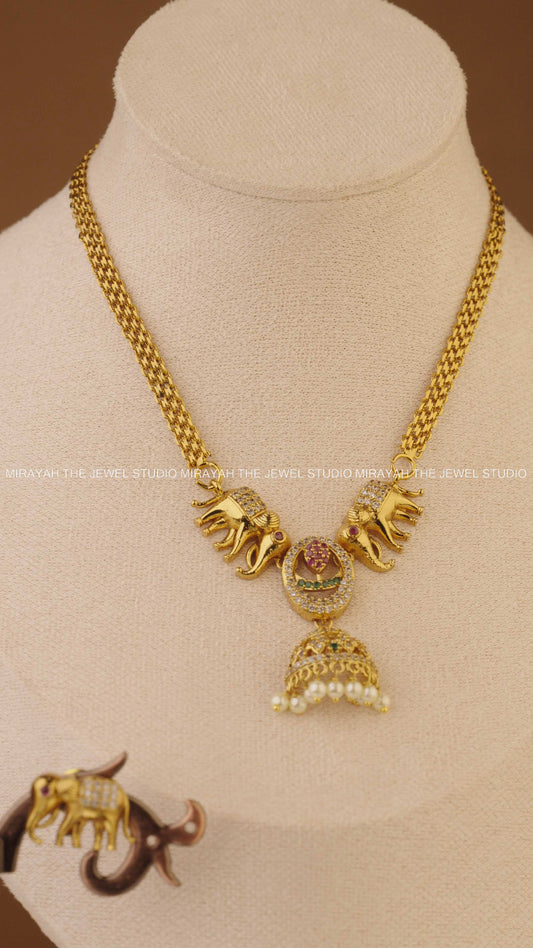 GAJRAJ AD CHOKER - PINK AND GREEN