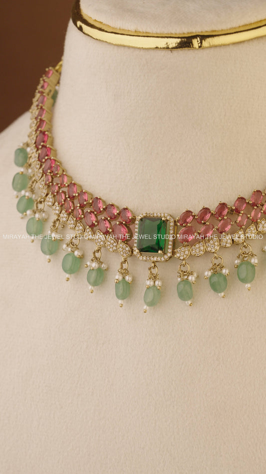 STRAWBERRY KUNDAN ELEGANCE NECKLACE