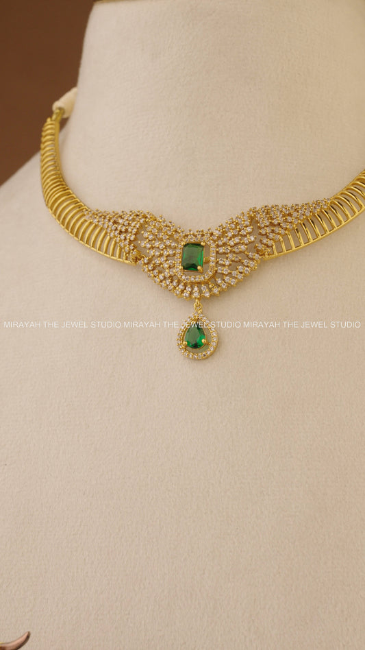 HEERA SHINE AD NECKLACE - GREEN