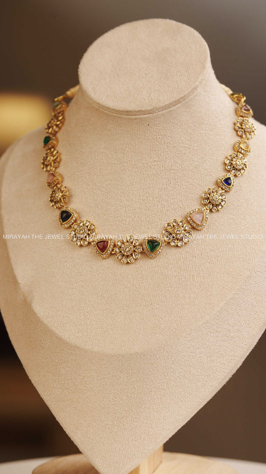 PREMIUM AD NAVARATNA NECKLACE