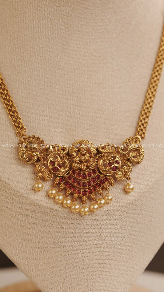 DEVIKA PEACOCK NECKLACE - RUBY
