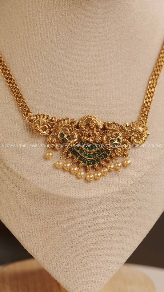 DEVIKA PEACOCK NECKLACE - GREEN