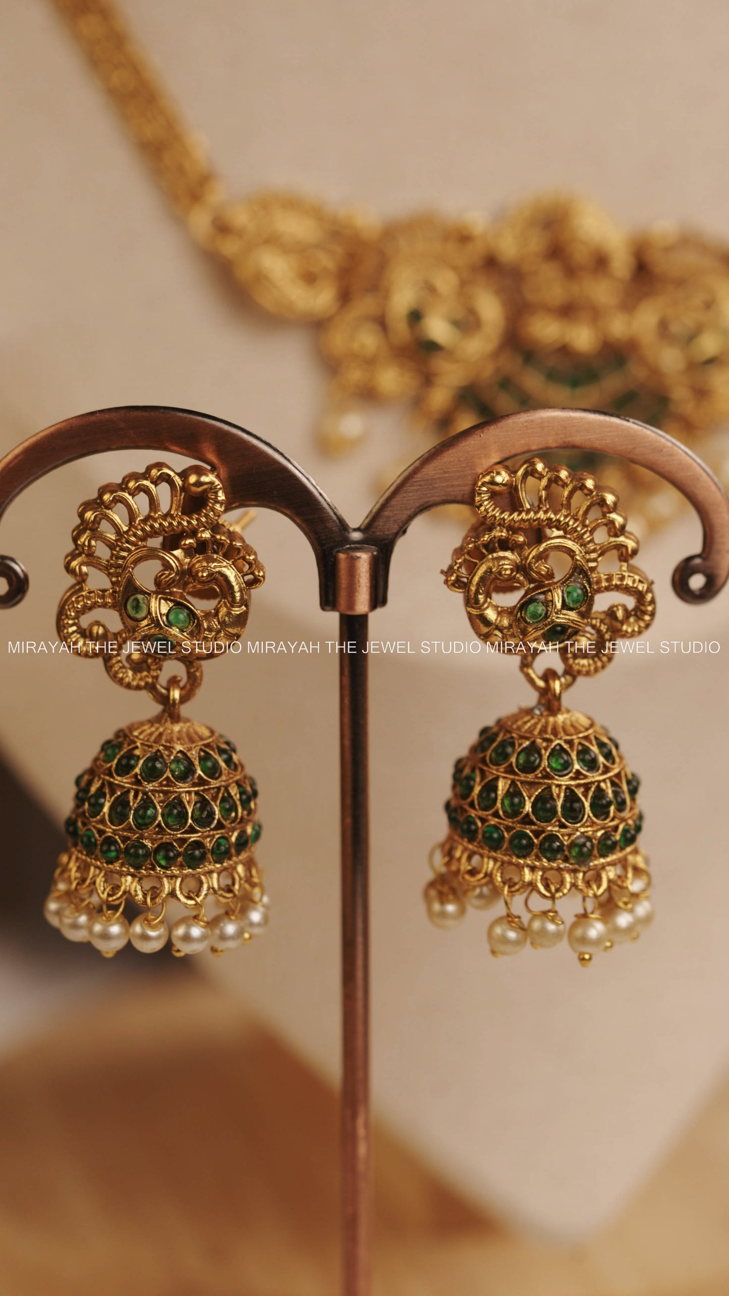 DEVIKA PEACOCK NECKLACE - GREEN