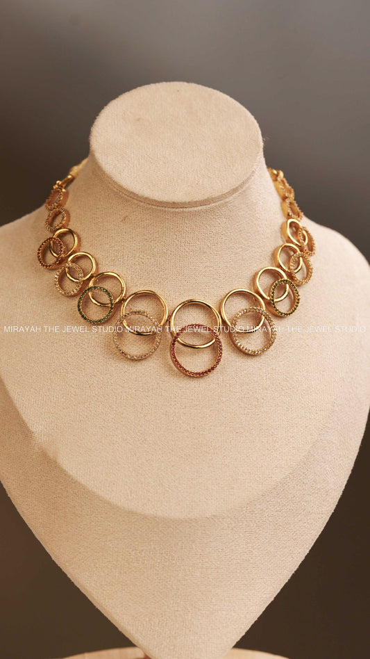SLEEK CIRCULAR AD NECKLACE - MULTI