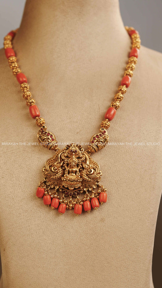 PREMIUM AKSHARA CORAL HARAM