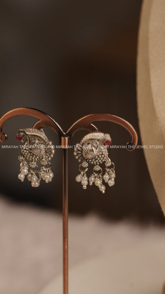 SILVER PEACOCK NECKLACE