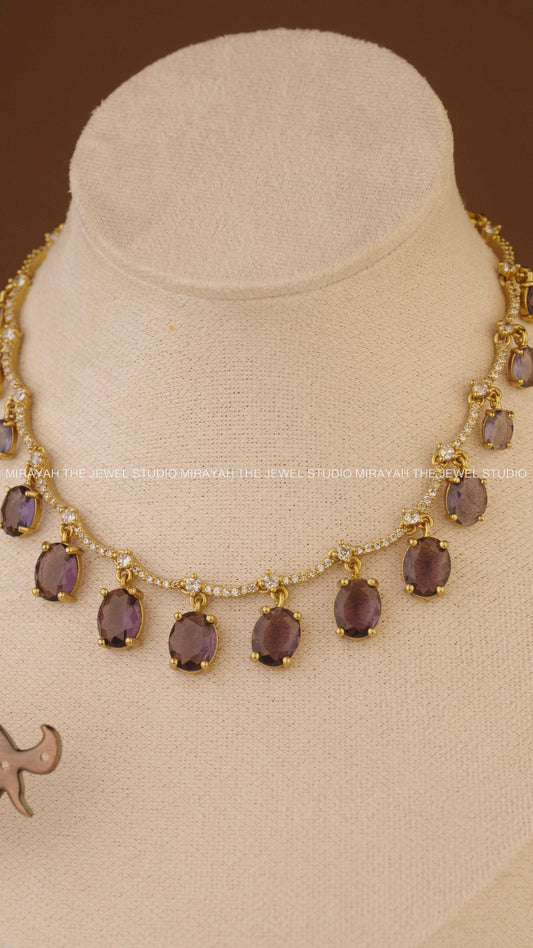 DEW DROPS AD NECKLACE - VIOLET