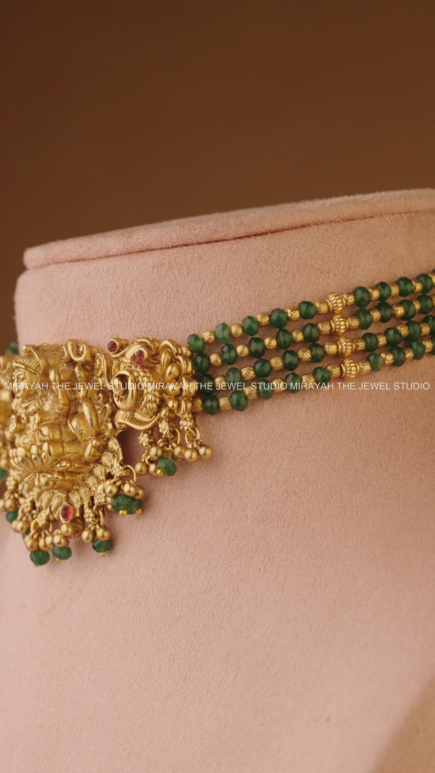 VISHRUTHI LAKSHMI CHOKER - DARK GREEN (WITHOUT EARRINGS)