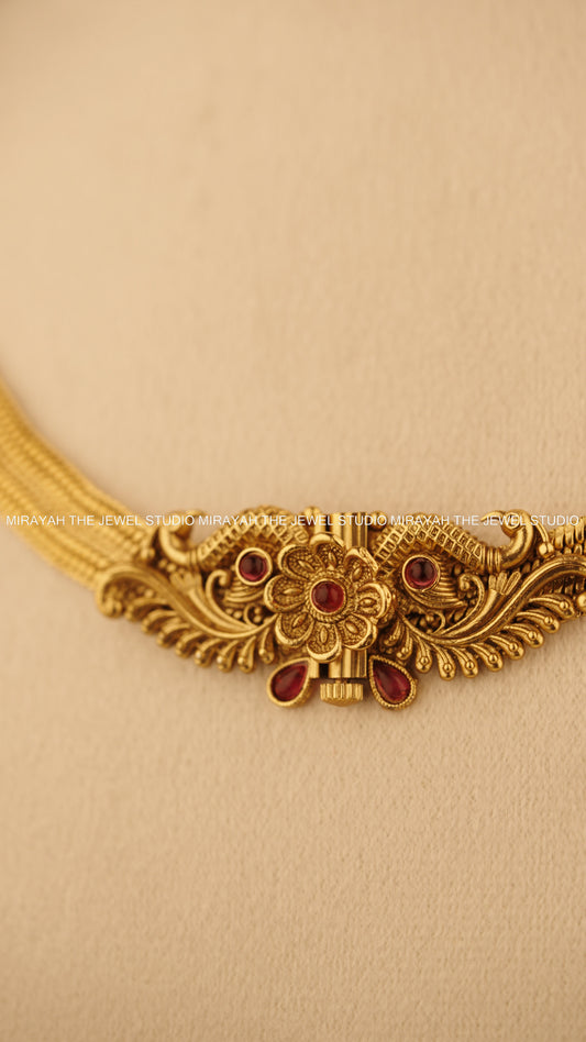 PEACOCK CREST VINTAGE NECKLACE (SCREW TYPE) - BIG SIZE