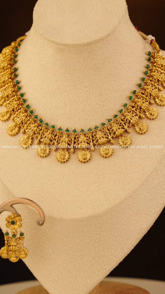 GREEN AURA COIN NECKLACE