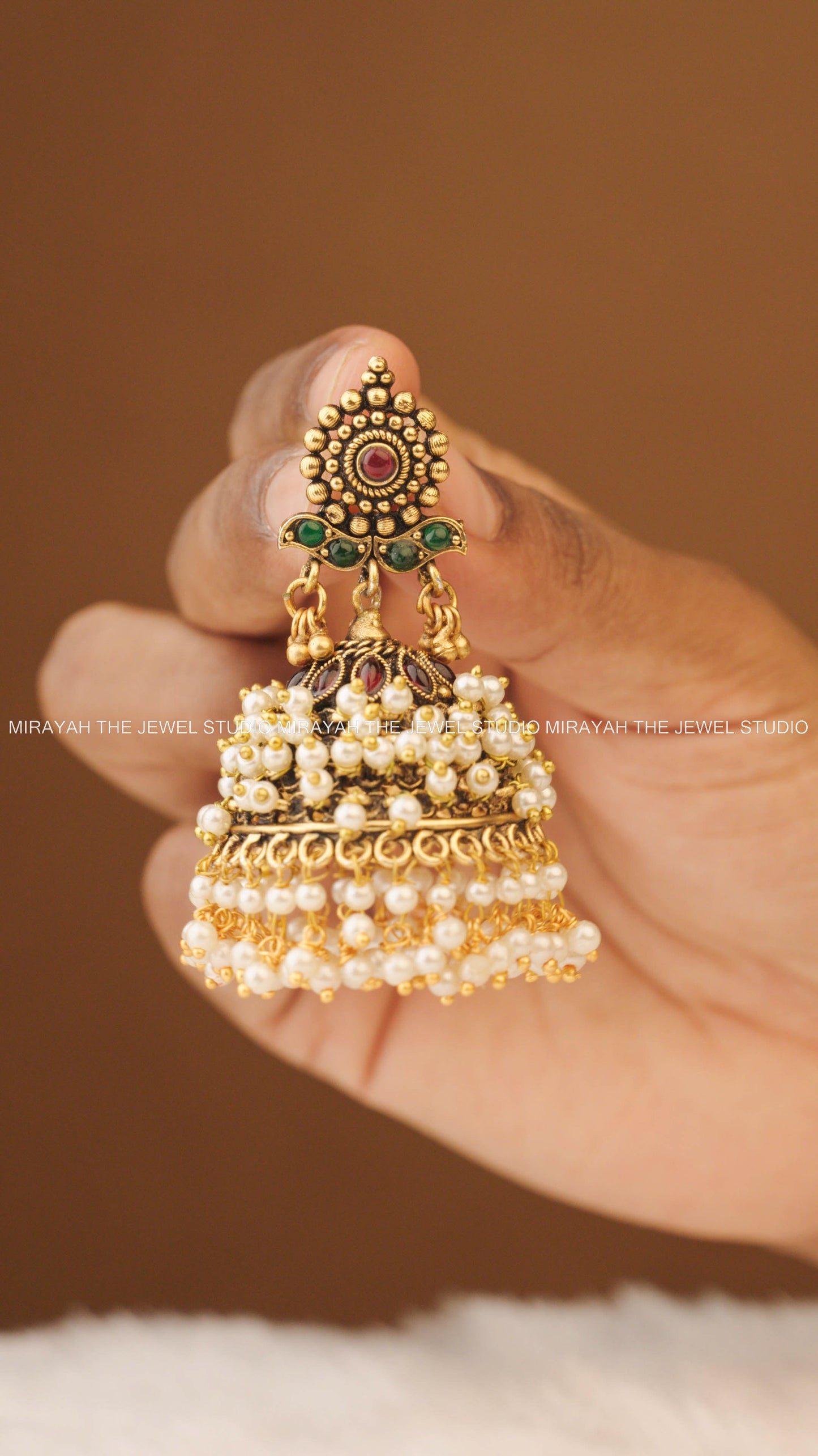 CHANDRIKA BAALI PEARL JHUMKA