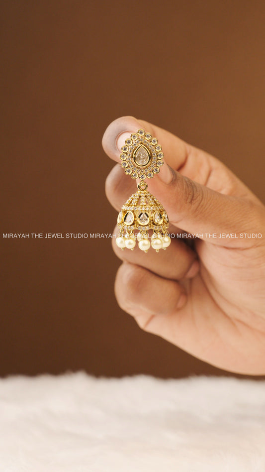 SWARNA BELLA JHUMKA - WHITE