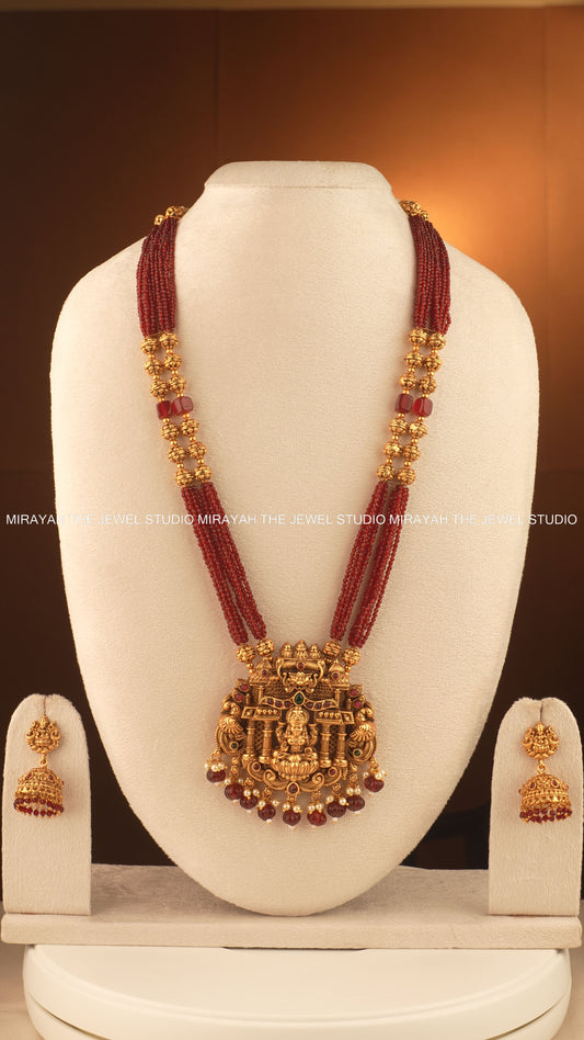 SIMHASANA LAKSHMI HARAM - RED/MAROON
