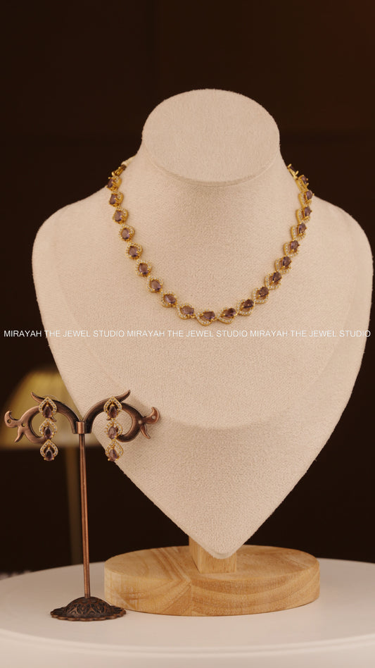 RADIANT DEW AD NECKLACE - VIOLET