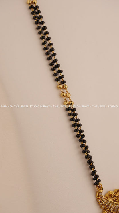 MORNI BLACK BEAD HARAM - RUBY