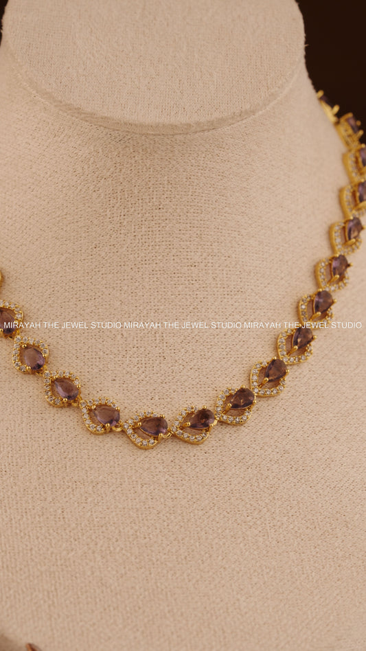 RADIANT DEW AD NECKLACE - VIOLET