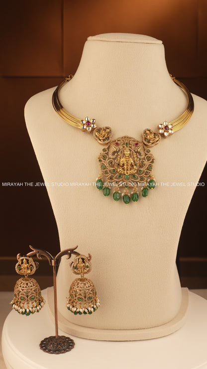 GAJA AISHWARYA NECKLACE - GREEN