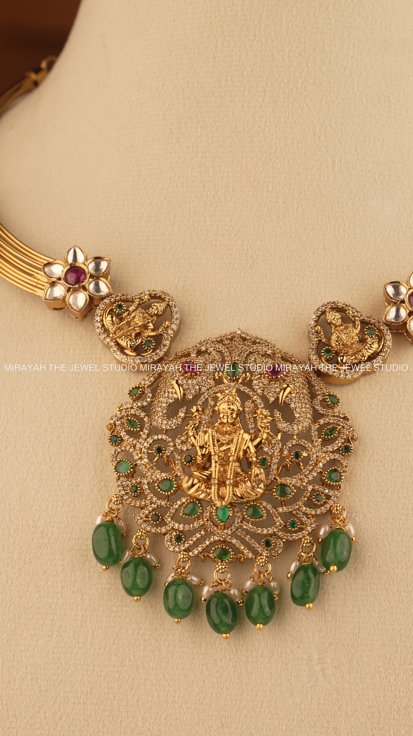 GAJA AISHWARYA NECKLACE - GREEN
