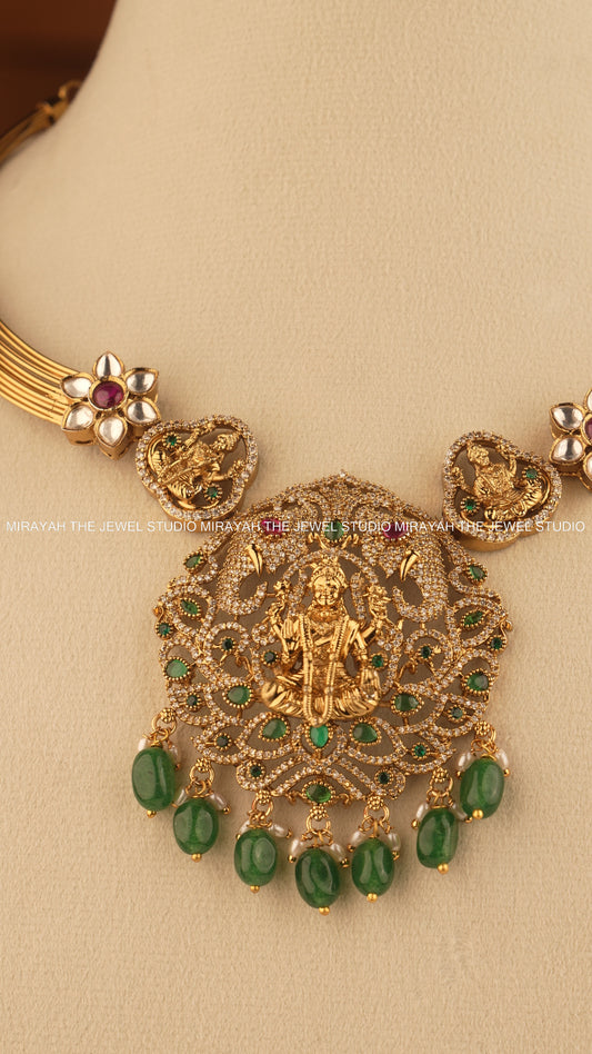 GAJA AISHWARYA NECKLACE - GREEN