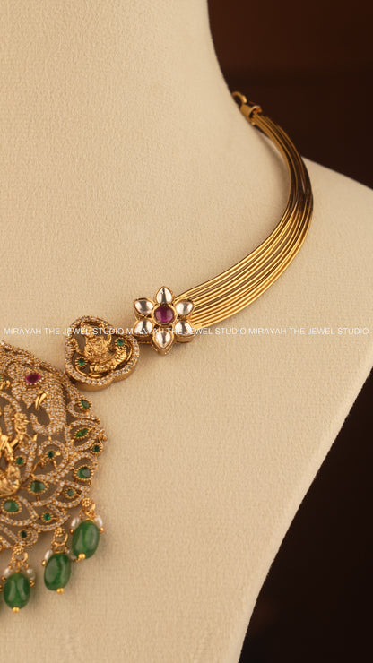 GAJA AISHWARYA NECKLACE - GREEN