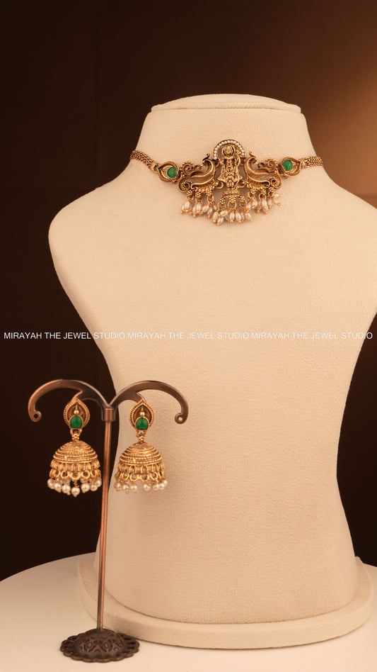 LAKSHYA GUTTAPUSALU CHOKER - GREEN