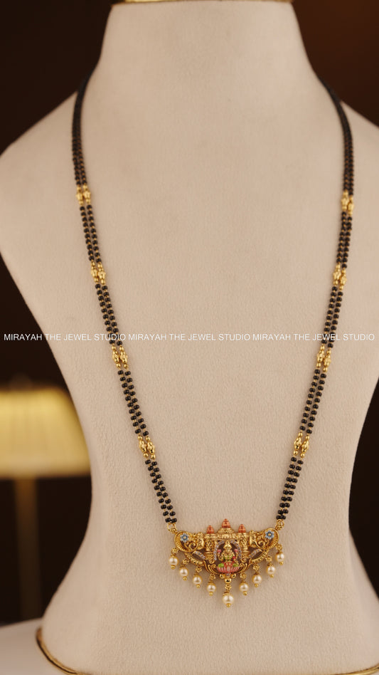 MEENAKARI BLACK BEAD HARAM