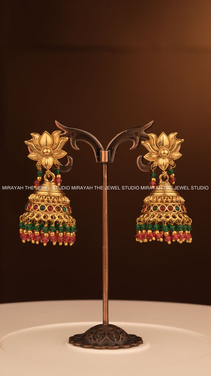 VIBRANT LOTUS JHUMKA