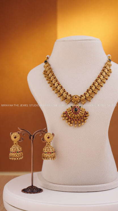 ANANDA MAYURAM NECKLACE - RED AND GREEN