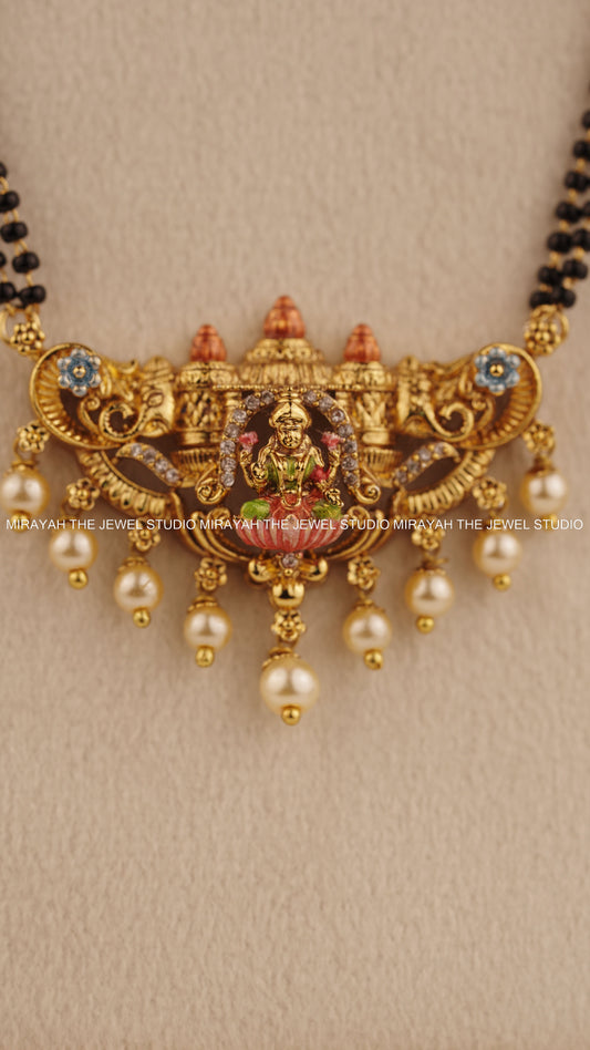 MEENAKARI BLACK BEAD HARAM