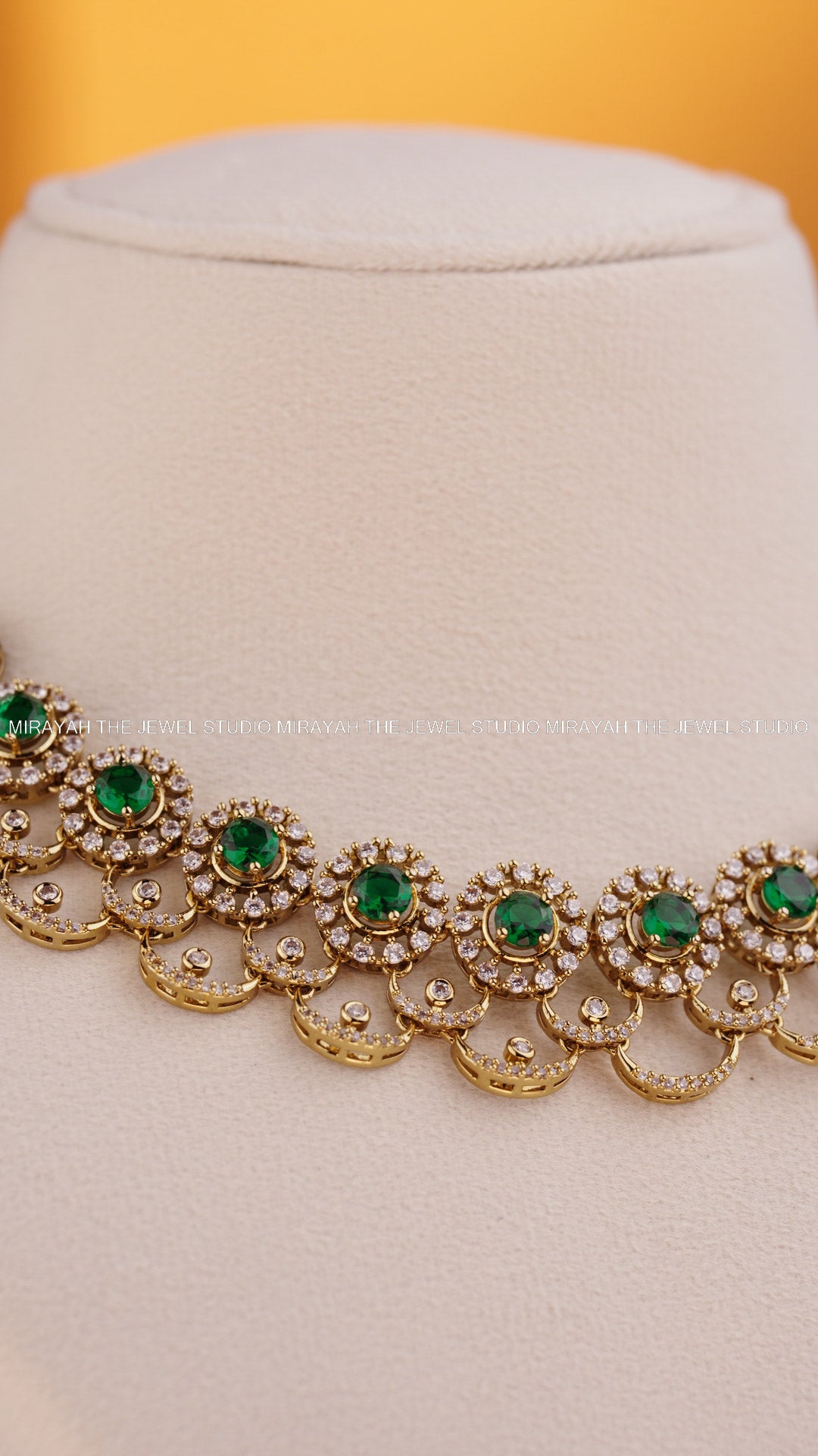 SPARKLING BLOSSOM AD NECKLACE - GREEN