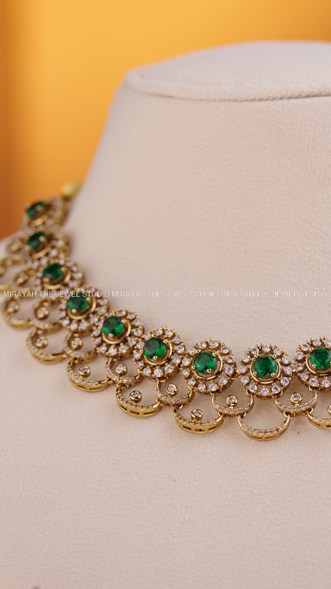 SPARKLING BLOSSOM AD NECKLACE - GREEN