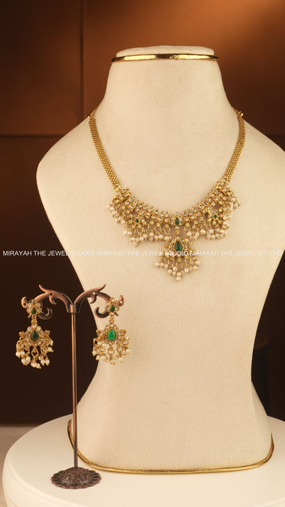 SIMPLE DROPLET NECKLACE - GREEN