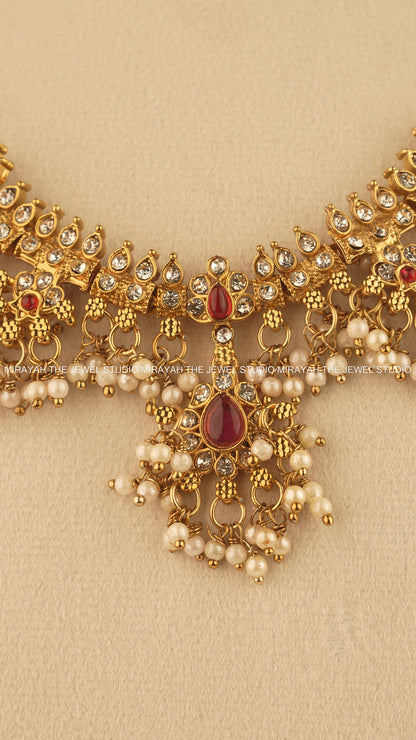 SIMPLE DROPLET NECKLACE - RED