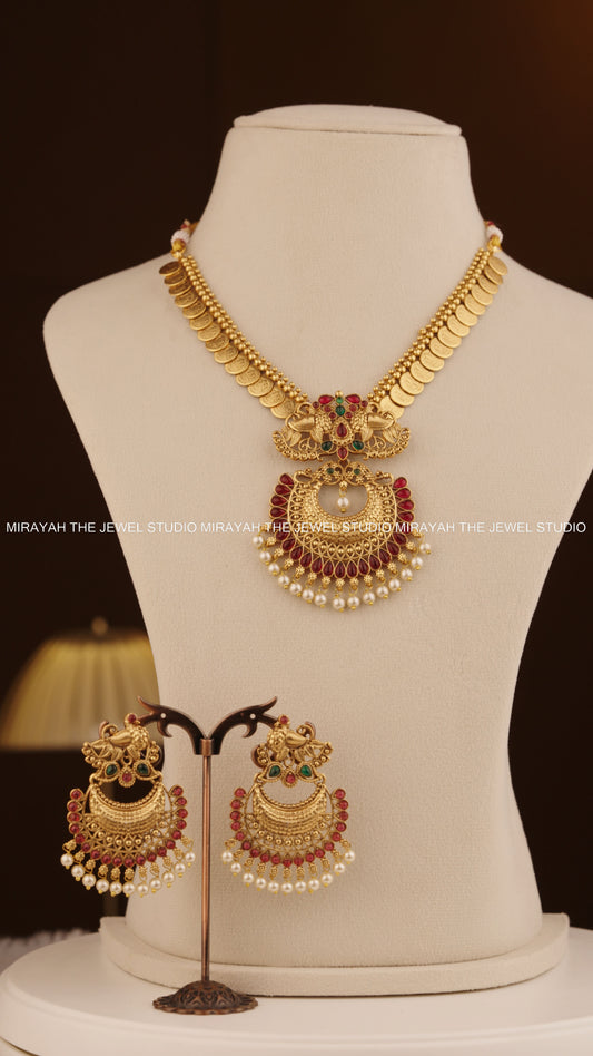 RUBY COIN PEACOCK NECKLACE