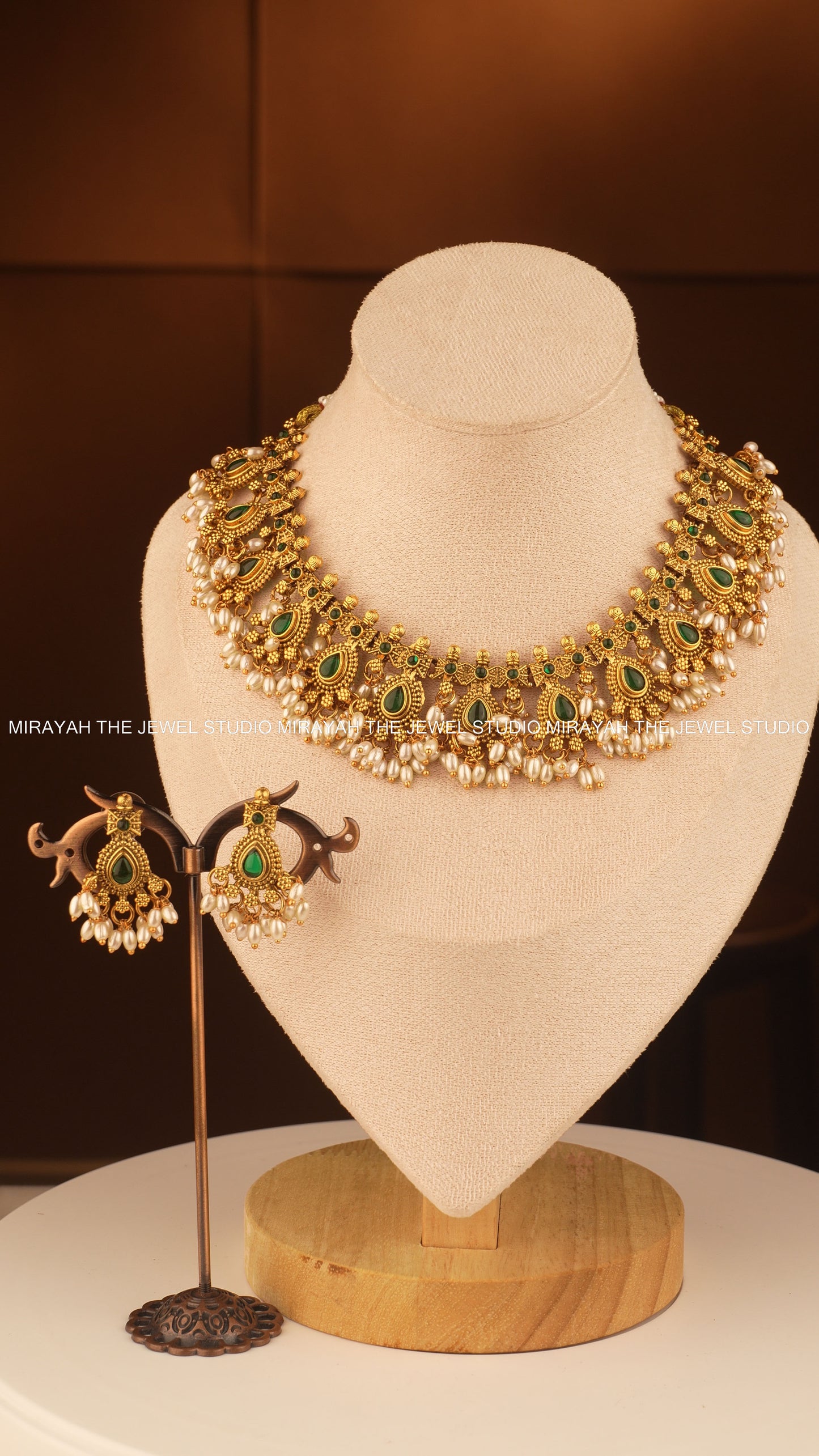 DROPLET GUTTAPUSALU NECKLACE - GREEN