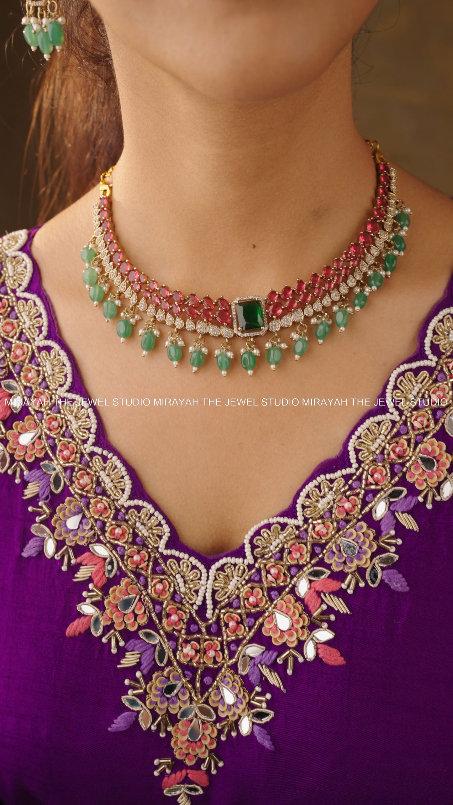 STRAWBERRY KUNDAN ELEGANCE NECKLACE
