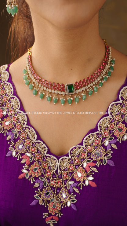 STRAWBERRY KUNDAN ELEGANCE NECKLACE