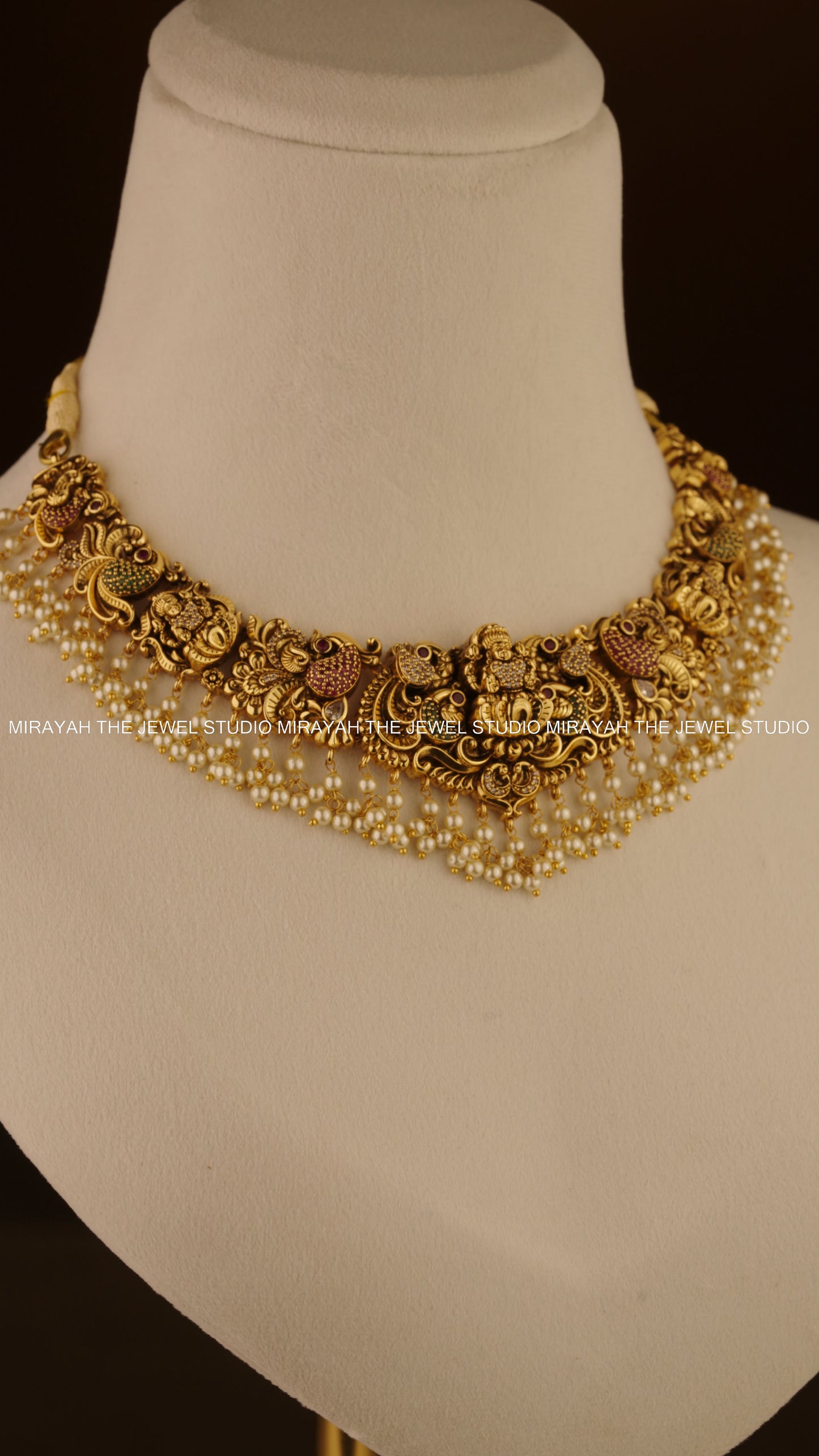 PEACOCK TARANGINI NECKLACE - PINK AND GREEN