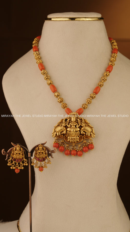 PADMASANA LAKSHMI CORAL HARAM